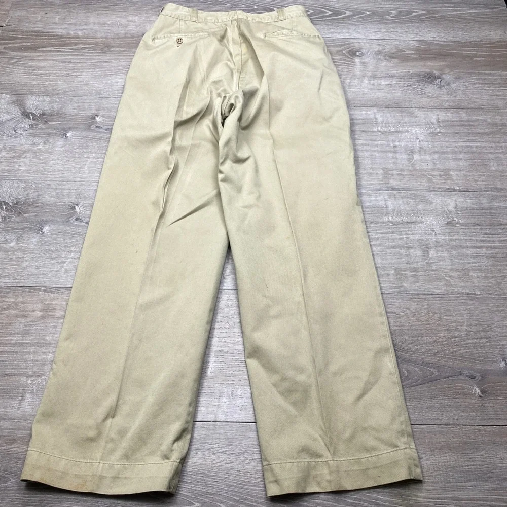 Vintage 50s Pleated Khaki Workwear Pants Prentice Zip Military Heavy Twill 30x30
